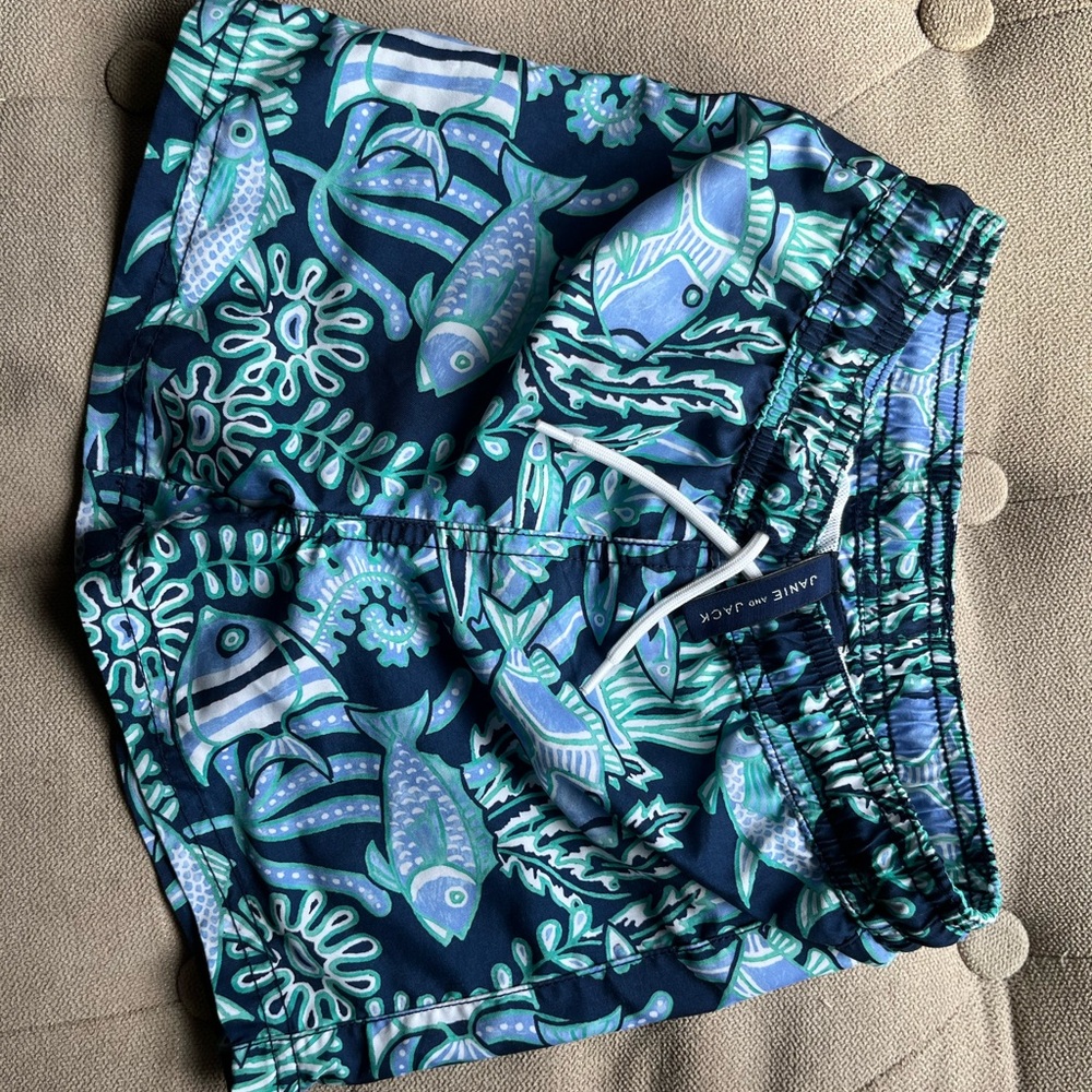 Janie and Jack Recycle Reef Fish Swim Trunk Size 3 Toddler
